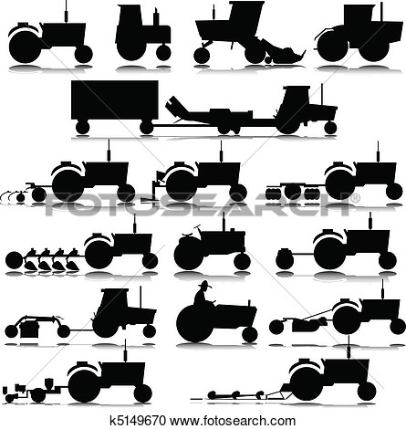 Clipart   Tractor Vector Silhouettes  Fotosearch   Search Clip Art