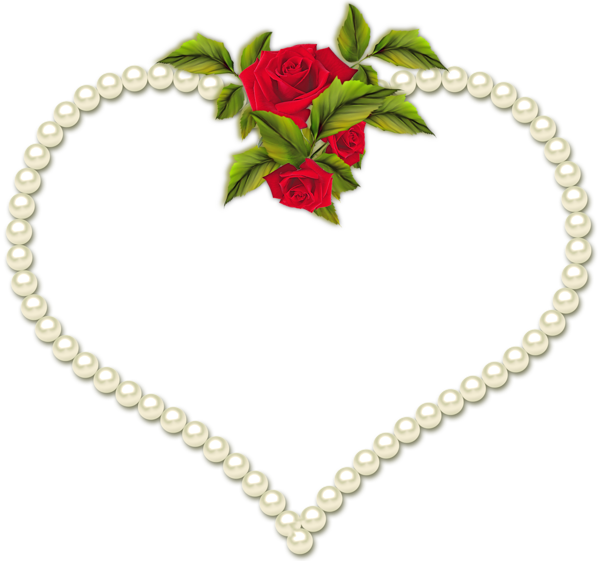 Frame Heart Pearl And A Rose Transparent   Free Images At Clker Com