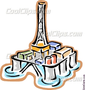Gas Drilling Rig Clipart