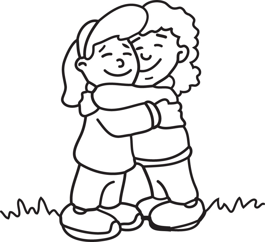 Hug Clip Art Black And White Clip Art And Line Drawings