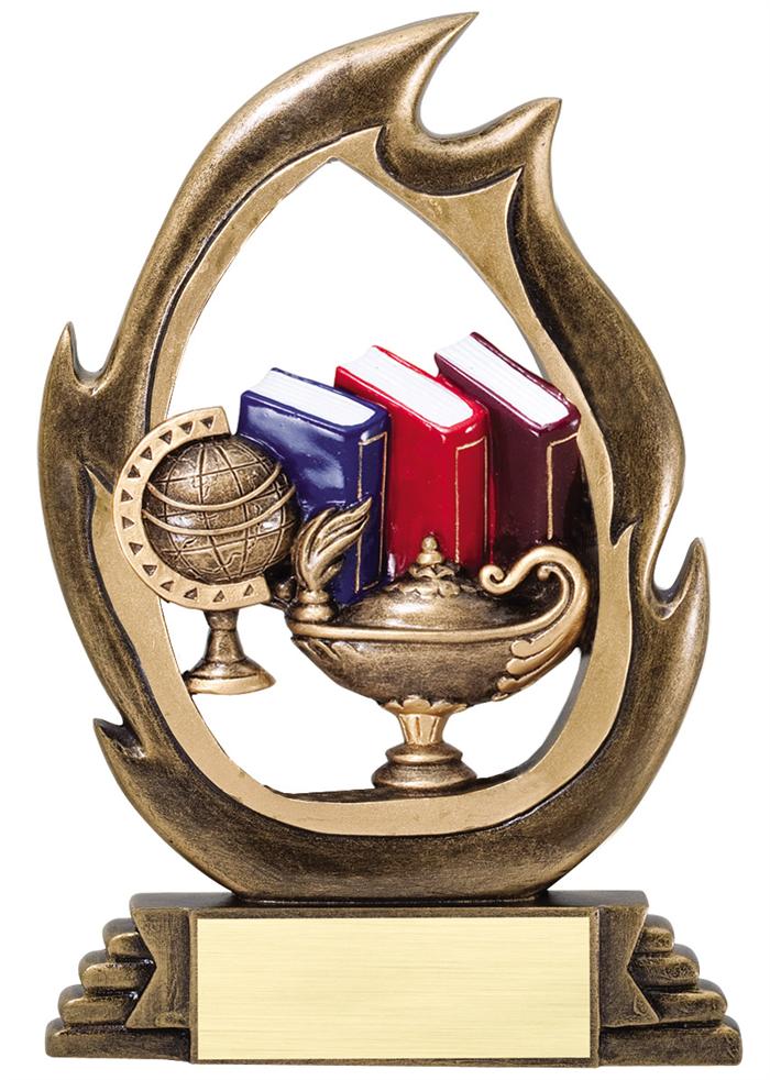 Lamp Of Knowledge Flame Resin Trophy