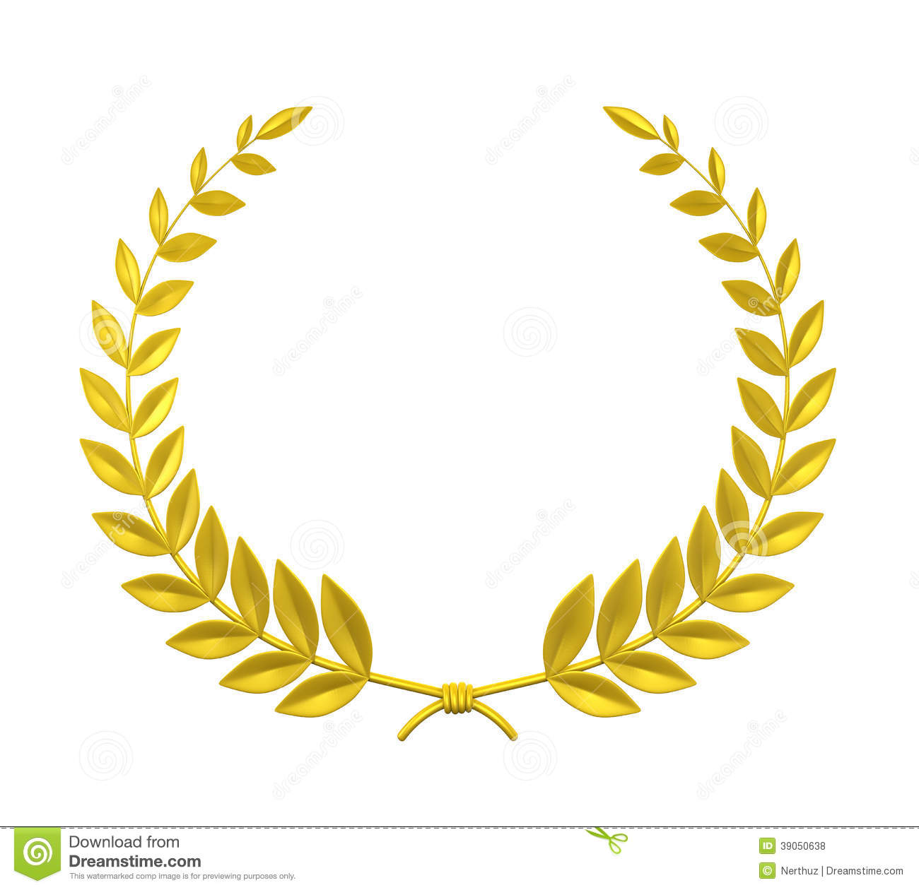 Laurel Wreath Isolated On White Background  3d Render 