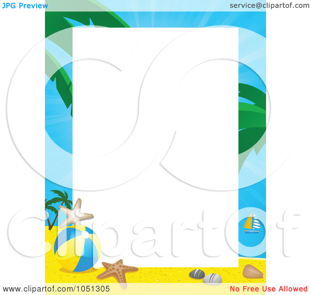 Of A Tropical Beach Frame Around White Space By Elaineitalia  1051305