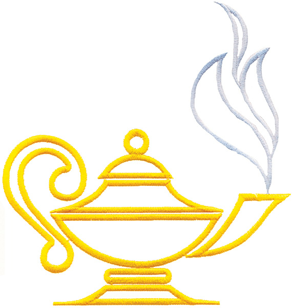 Outlines Embroidery Design  Lamp Of Knowledge From Grand Slam Designs