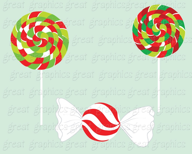 Paper Clip Art Christmas Digital Printable Christmas Candy Clip Art