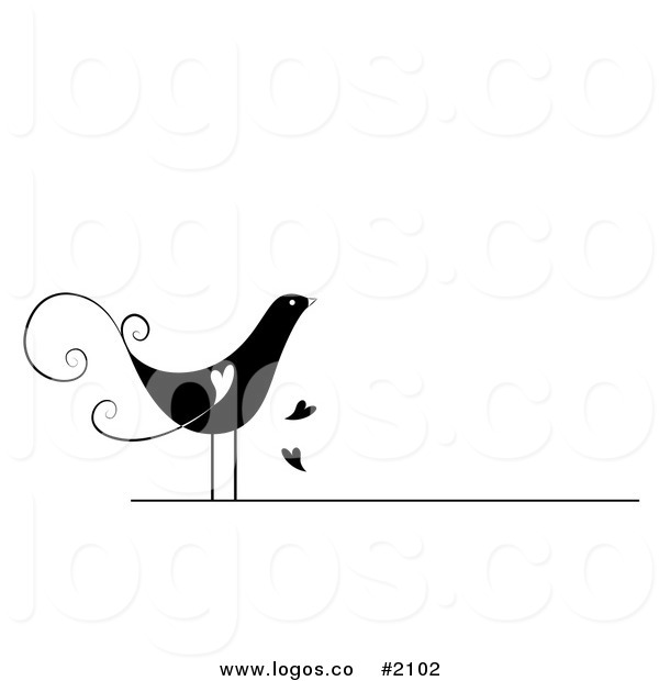 Royalty Free Vector Black And White Love Bird Logo By Bnp Design