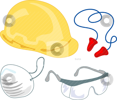 Safety Gear   Ppe 1 Stock Vector Clipart 4 Common Safety Items