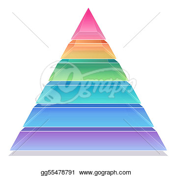 Stock Illustration   3d Pyramid Chart  6 Sectionsred Orangegreen