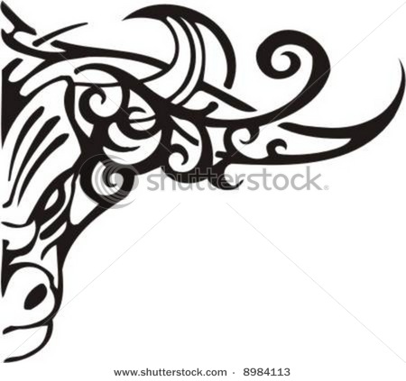 Stock Vector Tribal Bull Vector Clip Art High Quality Flame And Tribal    