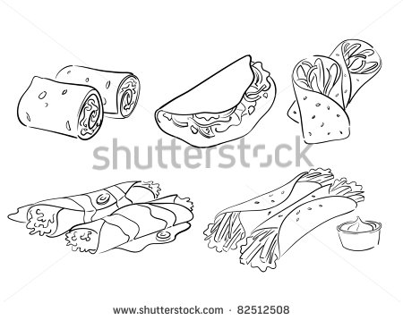 Taco And Wrap Styles Stock Vector 82512508   Shutterstock