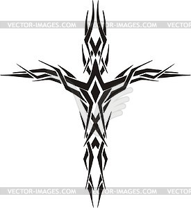 Tribal Cross Tattoo   Vector Clipart