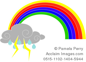     Art Image Of A Rainbow With A Storm Cloud   Acclaim Stock Photography