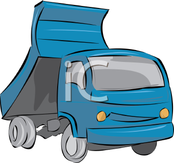 Blue Dumper Truck   Royalty Free Clip Art Image