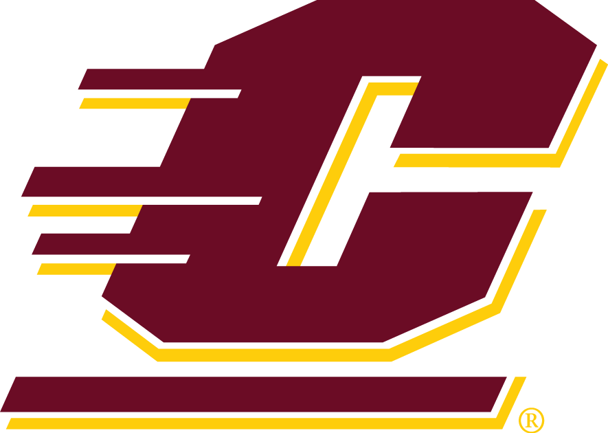 Central Michigan Chippewas Primary Logo  1997    Slanted Streaking Red