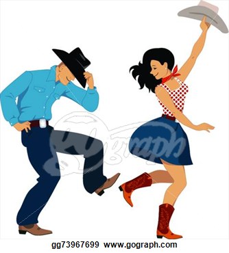 Clip Art Vector   Country Western Dancers  Stock Eps Gg73967699