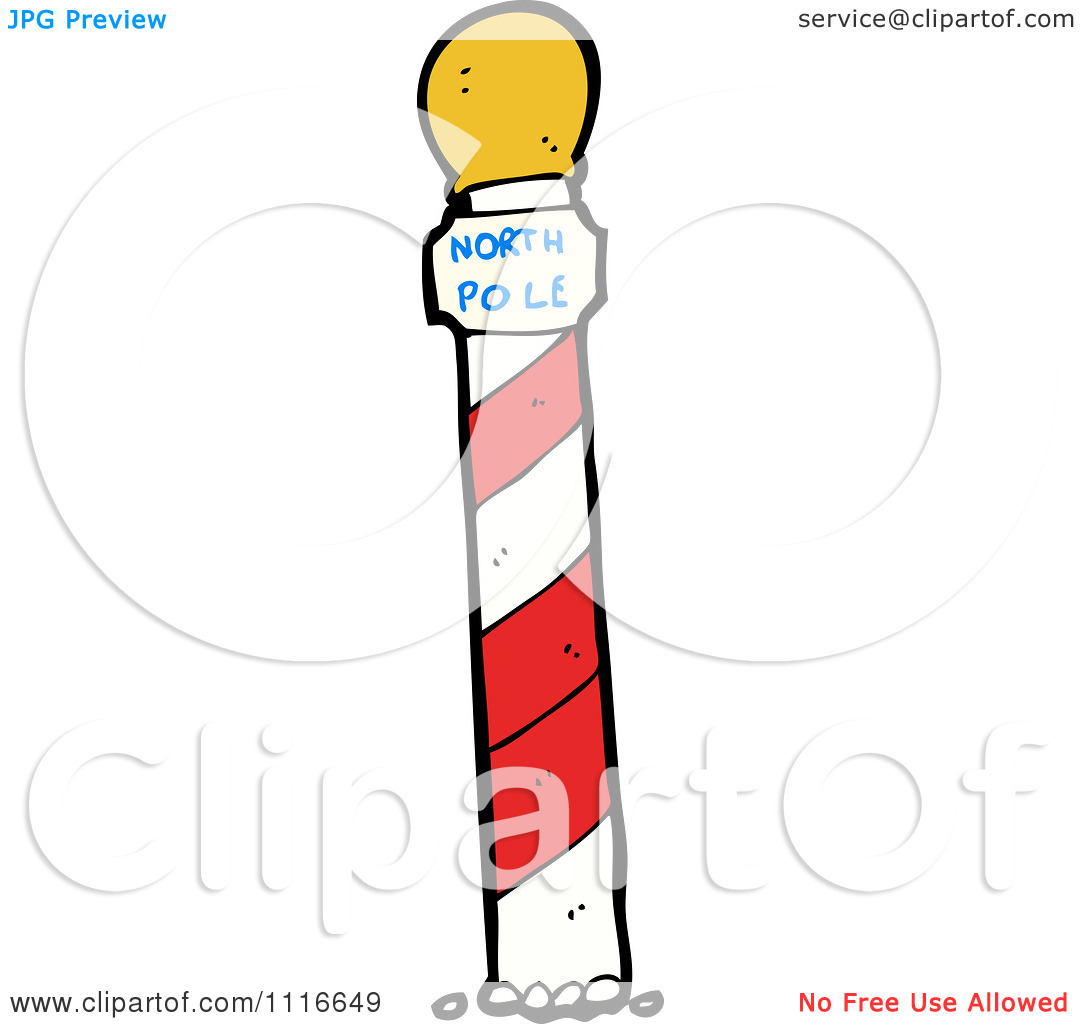 Clipart Spiral North Pole Post And Sign 2   Royalty Free Vector
