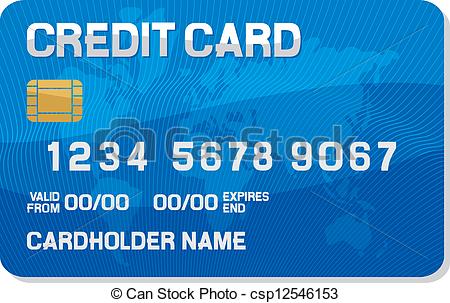 Clipart Vector Of Credit Card With A Smart Chip Credit Card Icon    