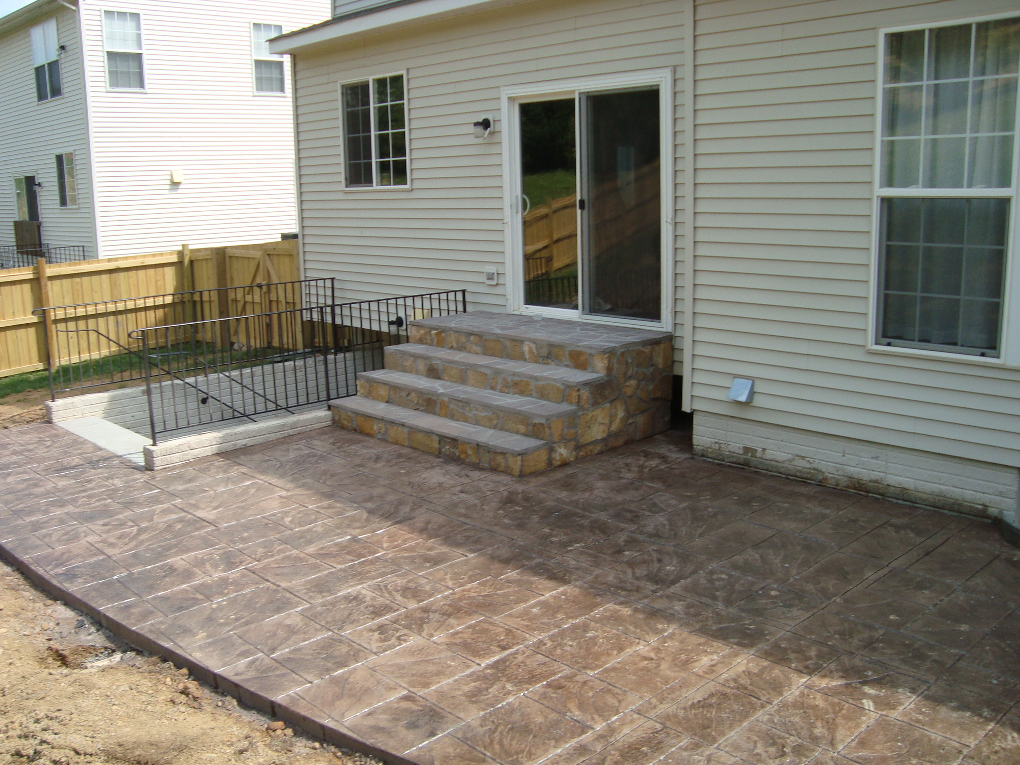Concrete Patios With Steps Large Ashlar Cut Slate Patio