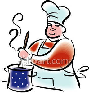 Cooking Clipart A Chef Cooking Food Royalty Free Clipart Picture    