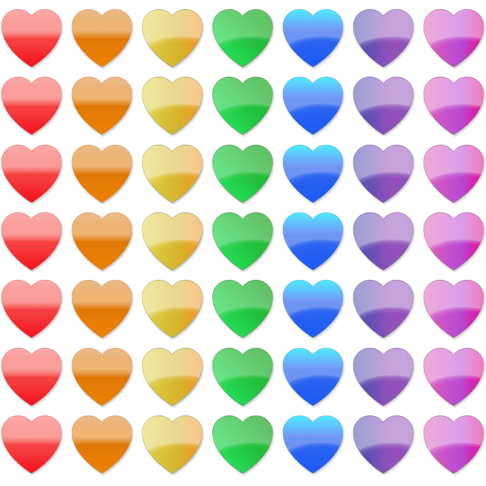 Download Stock Clip Art   Rainbow Hearts Square