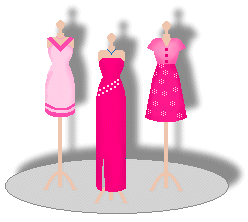 Dress Clip Art   Long And Short Pink Dresses   Clothing Clip Art