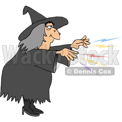 Evil Wicked Witch Casting A Magical Spell On Someone Clipart   Djart