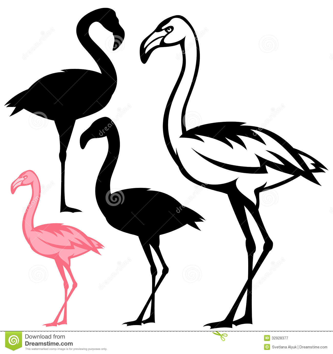 Flamingo Bird Silhouette Clipart Pictures