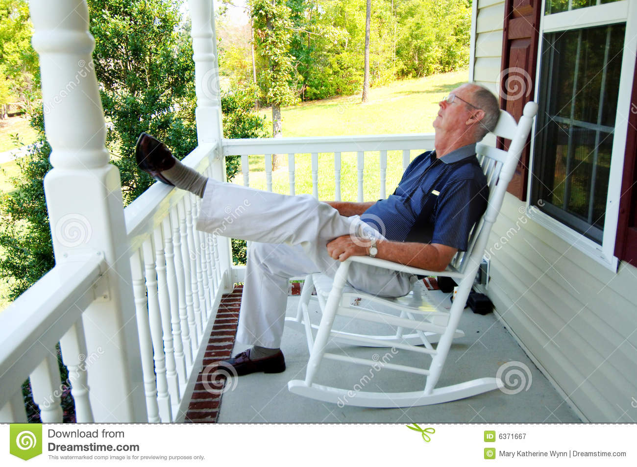 Front Porch Clipart Senior Man Naps On Front Porch