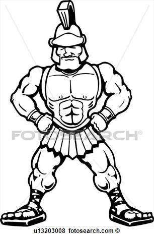 Gladiator Mascot Mascots Muscles Roman Soldier Warrior    