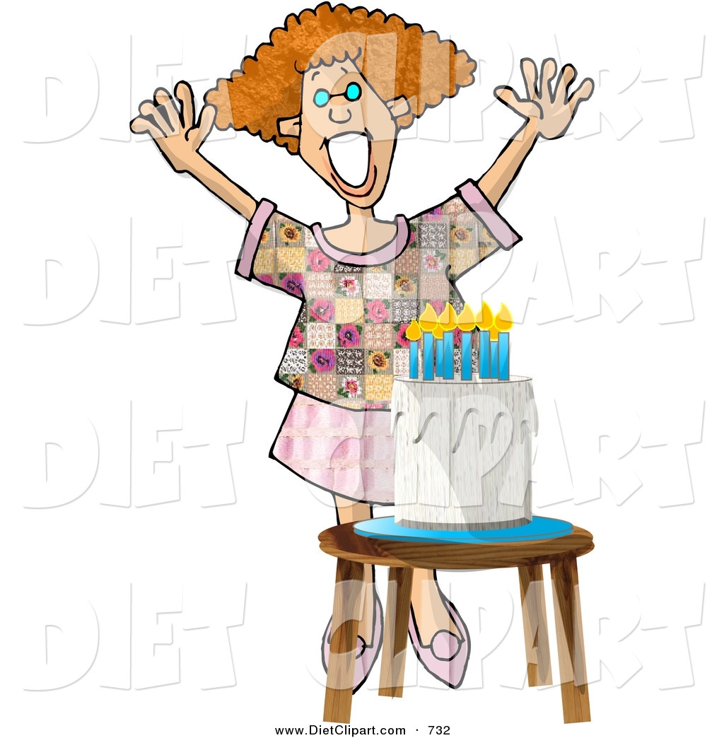 Larger Preview  Diet Clip Art Of A Cheerful Woman Standing Happily By