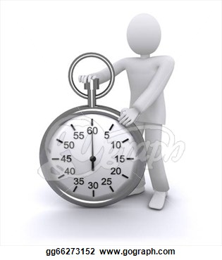 Man With A Stopwatch Rapid Time 3d Illustration  Clip Art Gg66273152