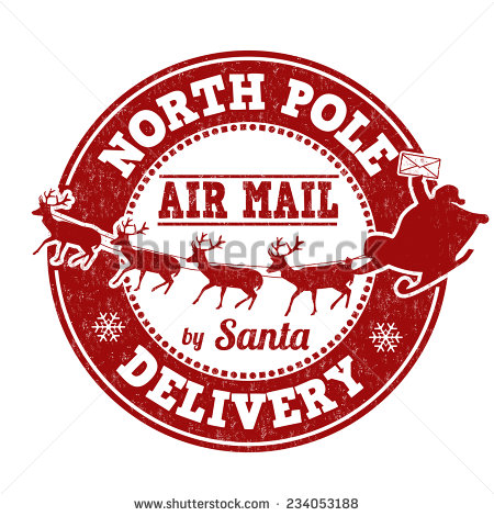 North Pole Delivery Grunge Rubber Stamp On White Background Vector