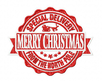 North Pole Postage   Dec  25   Merr Y Christmas Label Stickers   Seals