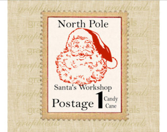 North Pole Santa S Workshop Postage Digital Download Image For Iron On