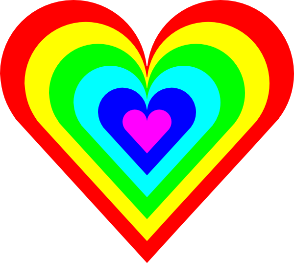     Rainbow Heart Clip Art Source Http Www Clker Com Clipart 6 Color Heart