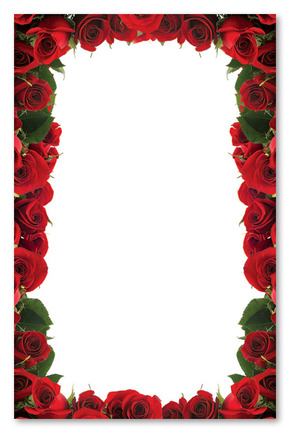 Red Roses Border Bulletins Wedding Stationery