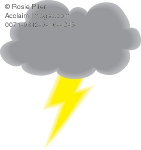 Royalty Free Clipart Illustration Of A Storm Cloud With Lightning