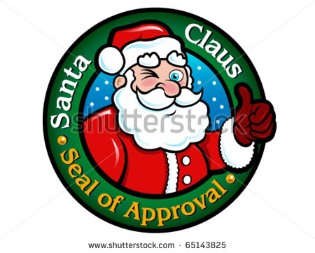 Santa Claus Seal Of Approval Stock Vector Illustration 65143825