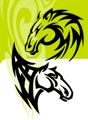 Tribal Horses   Extreme Vector Clipart For Professional Use  Vinyl