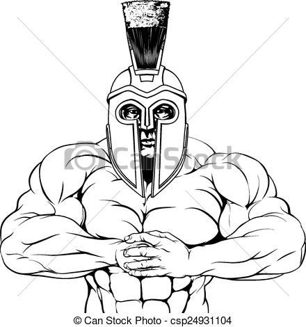 Vector Clipart Of Tough Trojan Spartan Or Gladiator   A Tough Muscular    