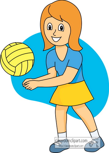 Volleyball Clipart   Girl Playing Volleyball 2   Classroom Clipart