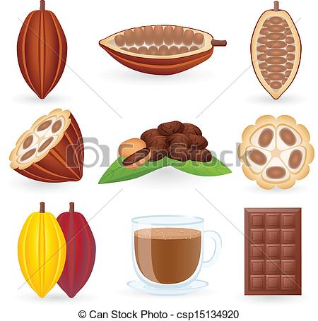 Beans   Vector Illustration Of Cocoa Csp15134920   Search Clipart