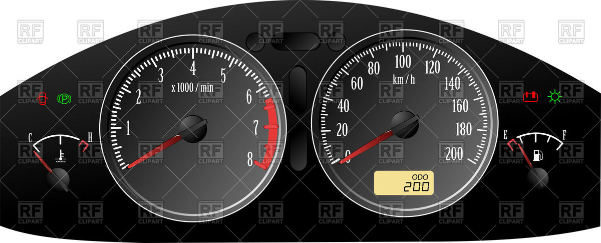 Car Dashboard Gauges  Speedometer Rpm And Fuel Level Indicator 51237