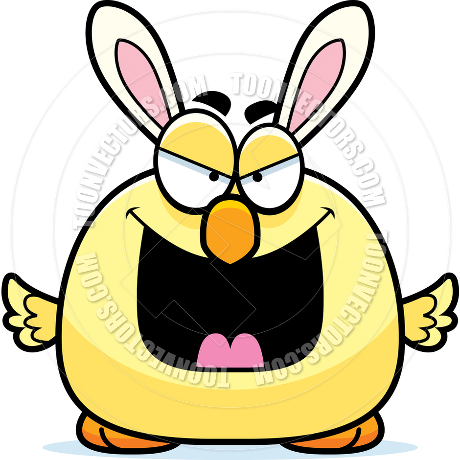 Cartoon Easter Bunny Chick Evil By Cory Thoman   Toon Vectors Eps    