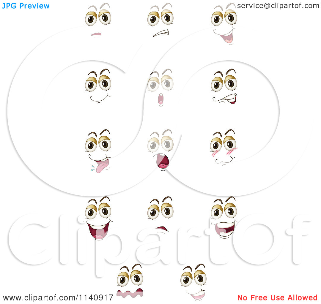 Cartoon Of Facial Expressions 6   Royalty Free Vector Clipart By