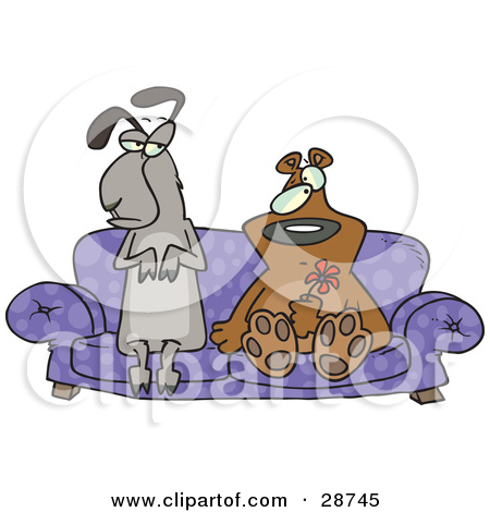 Clipart Illustration Of A Couple Catching Their Breath After A Fight