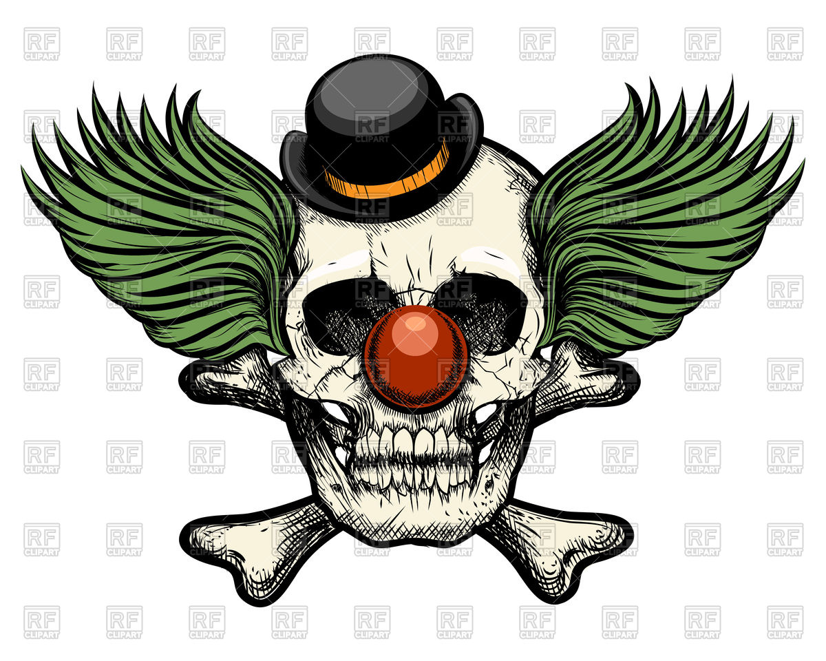 Clown Skull In Circus Hat 76266 Download Royalty Free Vector Clipart