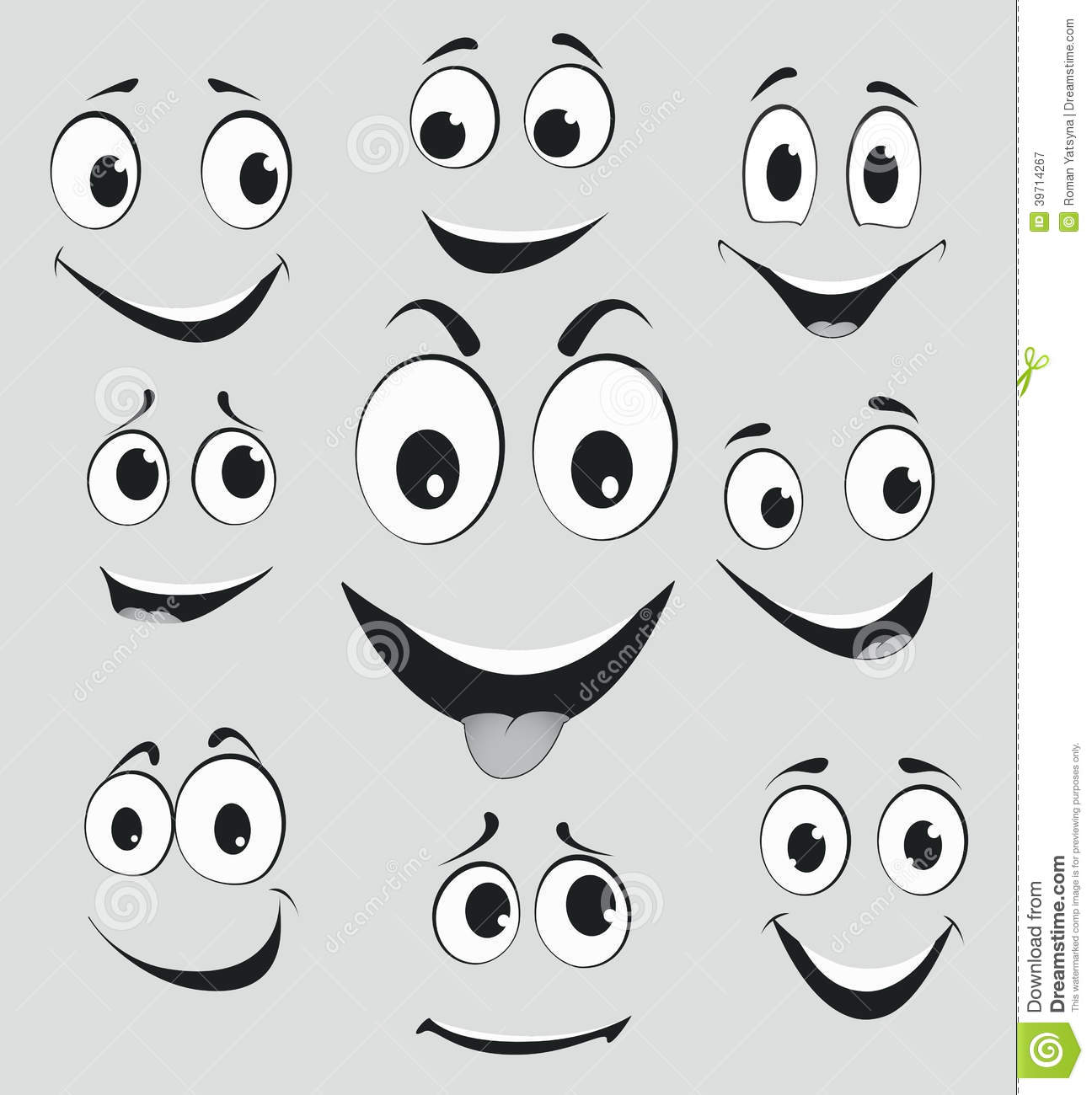 Facial Expressions Cartoon Face Emotions Stock Vector   Image
