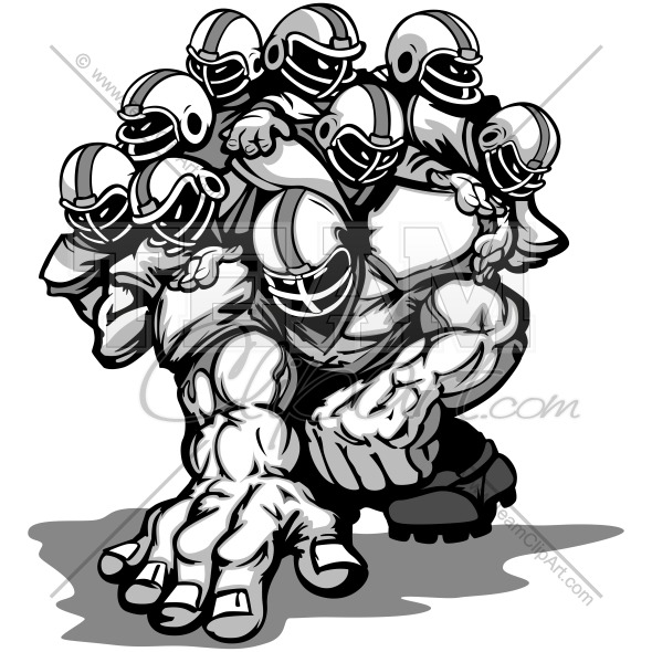 Football Players Clipart Image In An Easy To Edit Vector Format