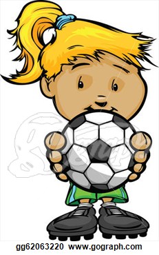 Kid Football Player Clipart Smiling Football Girl Holding Soccer Ball